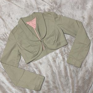 Tommy girls cropped khaki jacket
